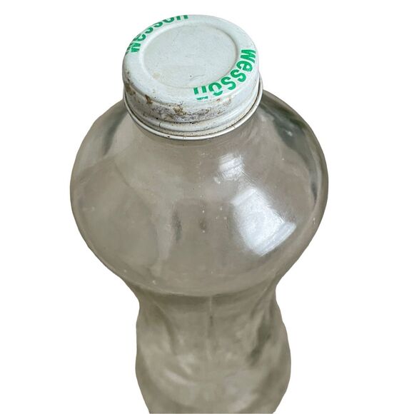 Vintage Wesson Cooking Oil Hourglass Shaped Glass Bottle with Lid - Picture 4 of 5